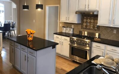 Kitchen cupboard refinishing prep in Charlotte NC